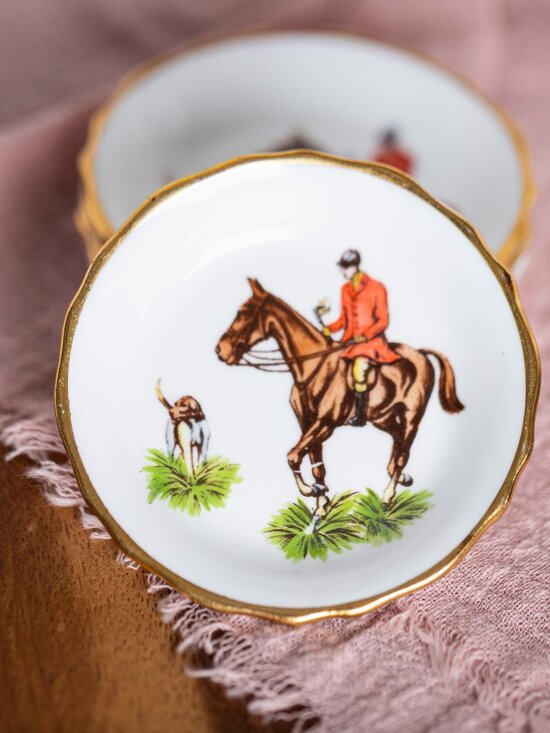 Royal Tuscan Other - Royal Tuscan Tally Ho Mini Plates Set | Equestrian Trinket Dishes | Fox Hunt Rin